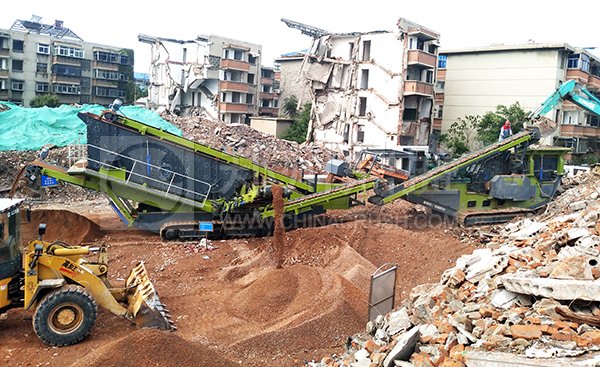 移动建筑垃圾破碎站